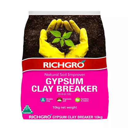 Gypsum Clay Breaker Richgro 10kg Garden Soil Improver Calcium Conditioner