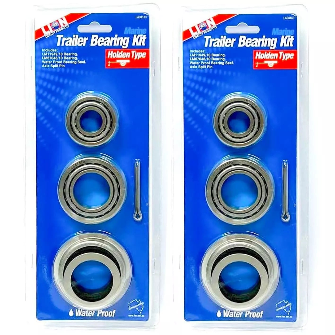 2x Wheel Bearing Kit Waterproof Seal Holden Axle LM67048 LM11949 Marine Trailer