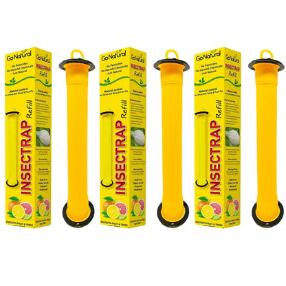 3x Fruit Fly Wasp Aphid Insect Trap Refill Go Natural Catcher Killer Bait Citrus