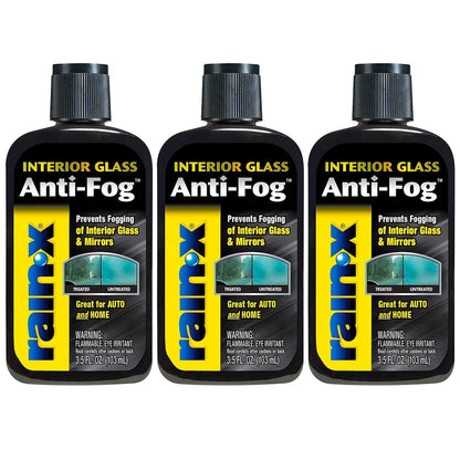 3x RainX Anti Fog Interior Glass Treatment 103ml Automotive Home Bathroom Mirror