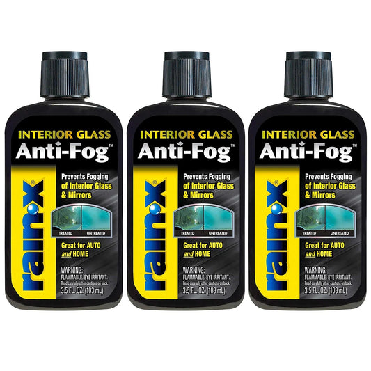 3x RainX Anti Fog Interior Glass Treatment 103ml Automotive Home Bathroom Mirror