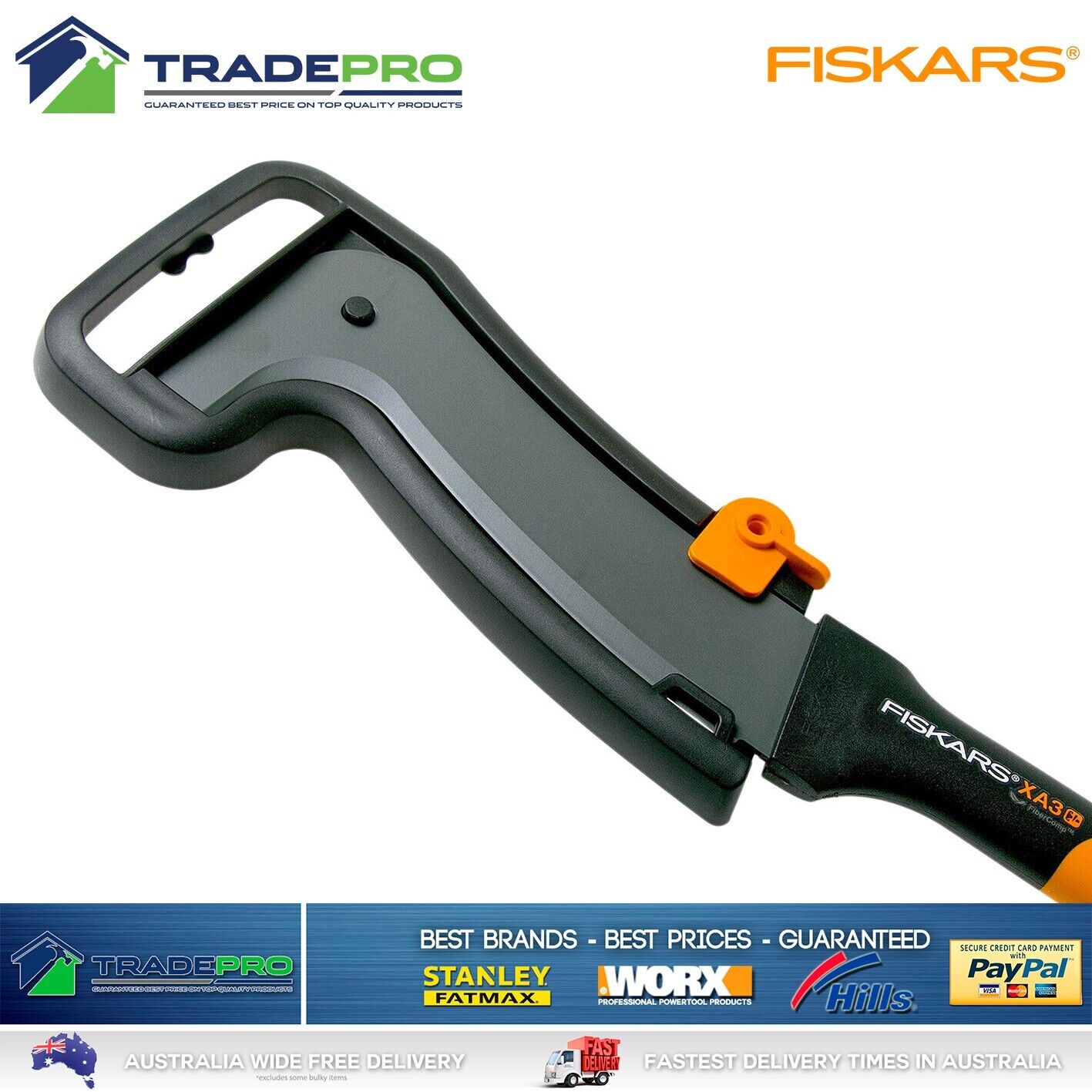 Fiskars Brush Hook 505mm 450g Wood Xpert XA3 Axe Garden Scrub Chop Cut PRO