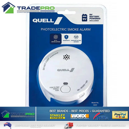 Smoke Alarm Fire Detector Quell® Photoelectric Intelligent 9V All Rooms Kitchen