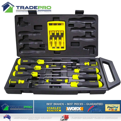 Stanley 16pc Screwdriver Set with PRO Cushion Grips Precision Set & Carry Case