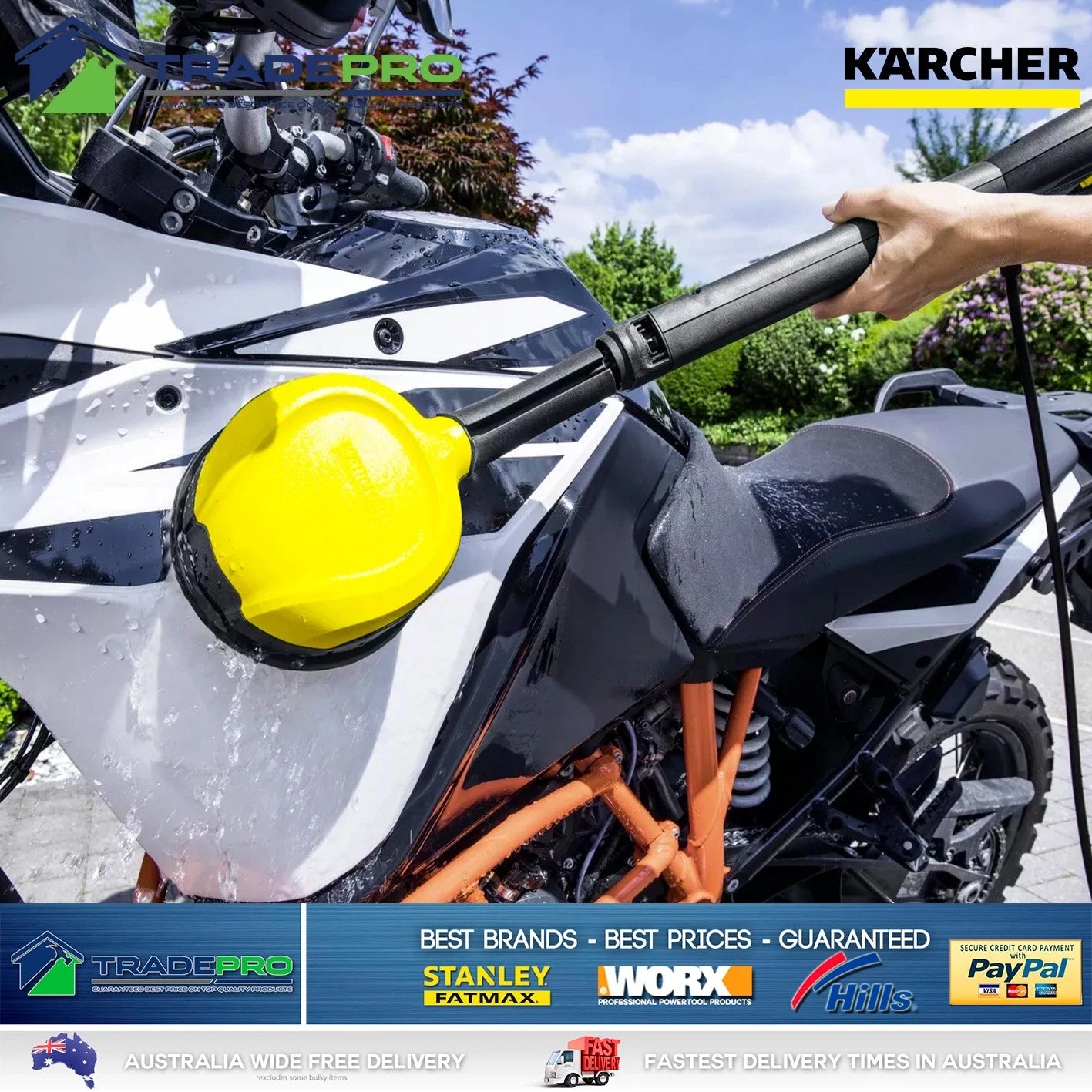 Karcher Pressure Washer Rotating Scrubber Wash Brush WB 120 Water Car Deck