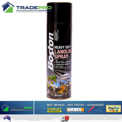 Lanolin Spray 400gm Boston Anti corrosion Lanox lubricant Marine Auto Inox SS