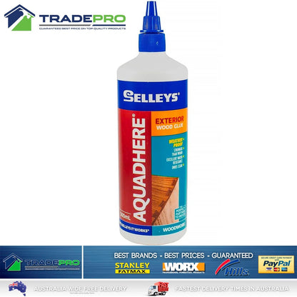 Selleys Wood Glue 500mL Aquadhere PVA Woodwork Exterior Bond Tite Adhesive Clear