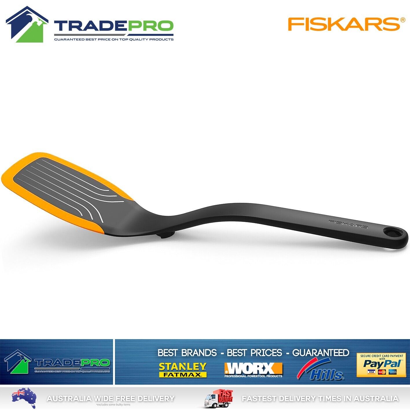 Fiskars Pro Silicone Spatula 29cm Flexible Edges Kitchen Functional Form