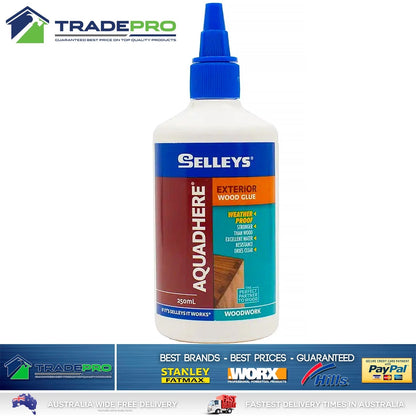 Selleys Wood Glue 250mL Aquadhere PVA Woodwork Exterior Bond Tite Adhesive Clear