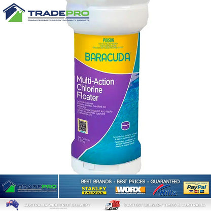 Pool Tablets & Floater PRO Monthly Chlorine 1.6kg Baracuda Multi Action Water