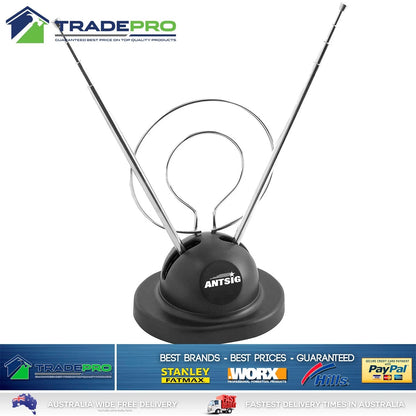 Antenna Indoor TV Rabbit Ears VHF & FM Antsig by Arlec Bunny Ear Reception