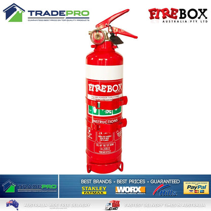 Fire Extinguisher 1kg ABE with Twin Latch Bracket Dry Powder Car Boat Home Aust