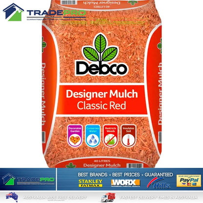 Garden Mulch Landscaping Bark 40L Large Bag Red Designer Debco Water Saving