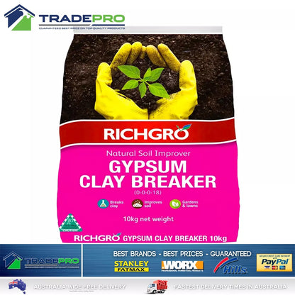 Gypsum Clay Breaker Richgro 10kg Garden Soil Improver Calcium Conditioner