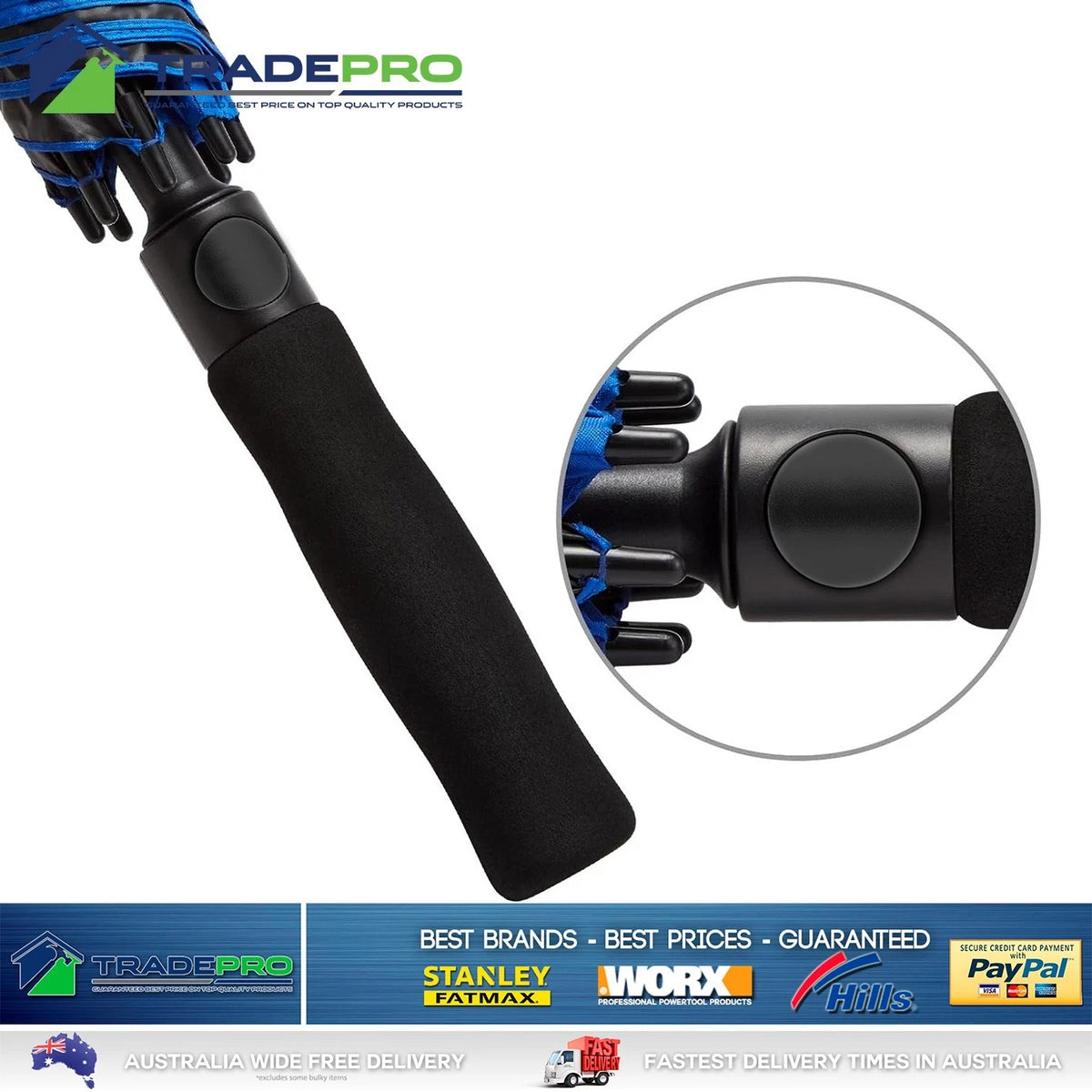 Umbrella Large Windproof Vented Full Size 137cm Storm Waterproof Golf UV Blue