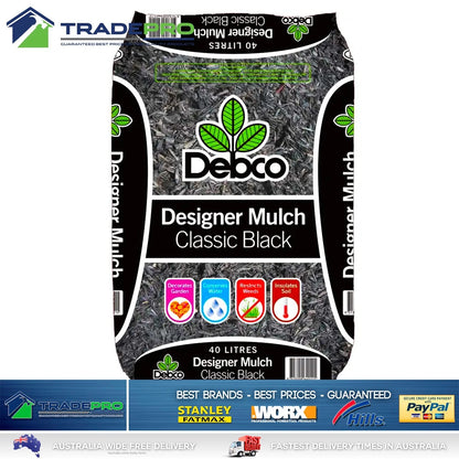Garden Mulch Landscaping Bark 40L Large Bag Black Designer Debco Water Saving