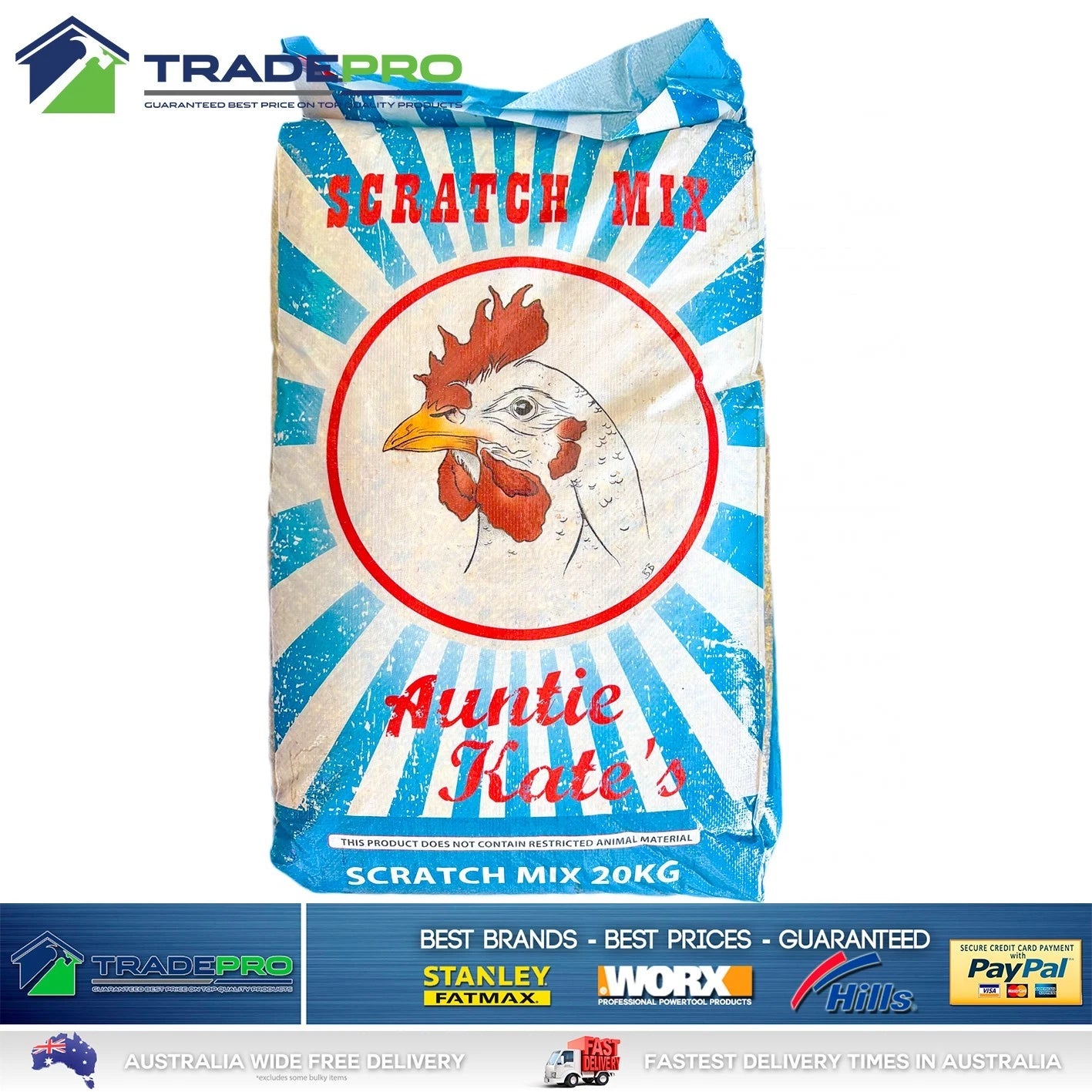 Chicken Scratch Mix 20kg Poultry Feed Chook Food Avigran Free Range