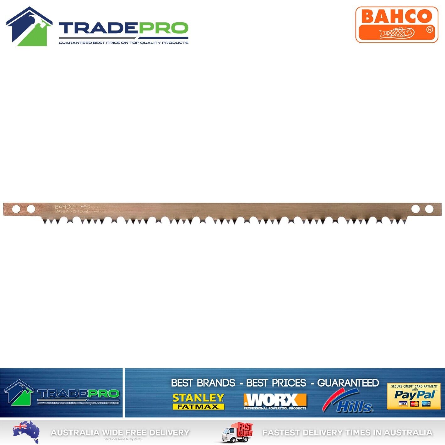 Bowsaw Blade Bahco 530mm 21" Uni-Fit Wet Green Wood Hardpoint Raker PRO Pruning