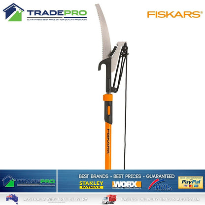 Fiskars Telescopic 3.5m 12ft Long Reach Pole Saw Tree Trimmer Pruner Cutter PRO
