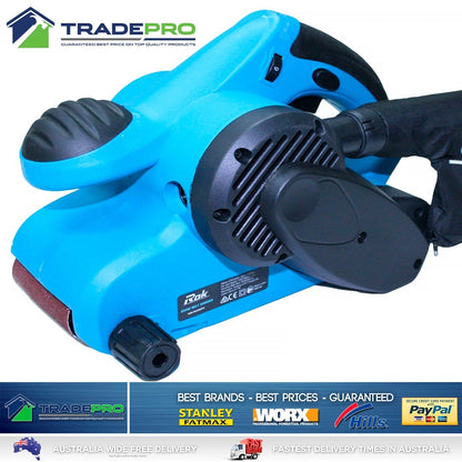 Electric Belt Sander 950w Rok 75 x 533mm Corded Sanding Belt Centering