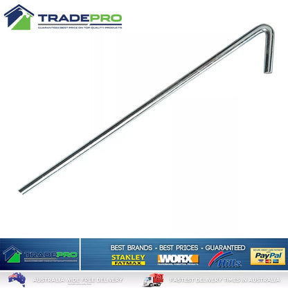 10x Tent Pegs 300mm x 8mm Heavy Duty Gal Steel Camping Tarp Galvanised Stakes