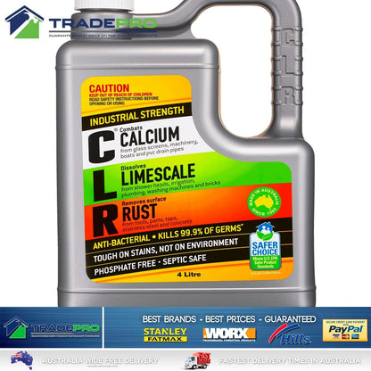 CLR Multipurpose 4L Cleaner Calcium, Lime, Rust, Stain Remover Clean Safe Bath