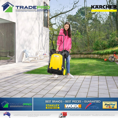 Karcher S4 Sweeper Twin Brush Walk Behind Outdoor Hand Push Floor Cleaner Broom