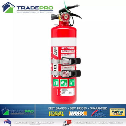 Quell Fire Extinguisher Auto Marine 1kg ABE Stainless Double Twin Latch Bracket