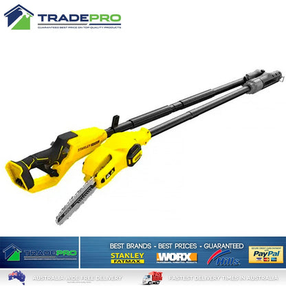 Stanley Fatmax 18V Pole Saw V20 Tree Bush Cutter Brushless 20cm Bar 3m Reach