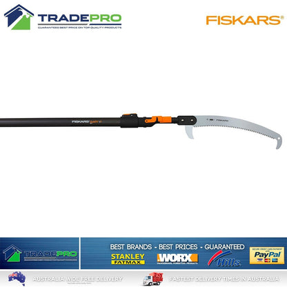 Fiskars Telescopic 4.5m Palm Tree Long Reach Curved Pole Saw Trimmer Pruner Cut