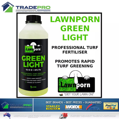 2x Lawnporn Green Light Fertiliser 1L Concentrate Rapid Lawn Porn Turf Garden