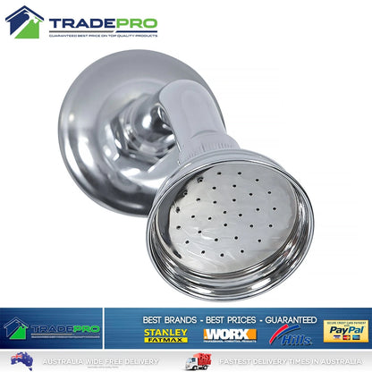 Shower Head & Arm Kit 75mm Chrome EZYFIT All Directional WELS & Ball Joint