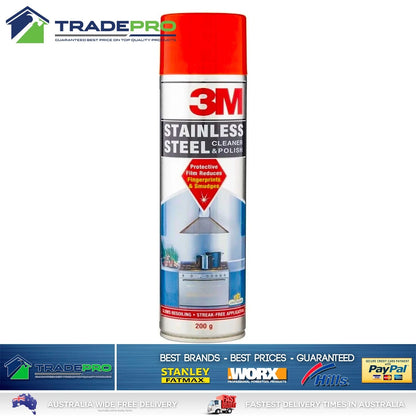 3M Stainless Steel Cleaner & Polish 200g reduces fingerprints and smudges