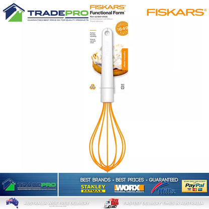 Fiskars Pro Silicone Whisk Non-Scratch 29cm Long Kitchen Functional Form