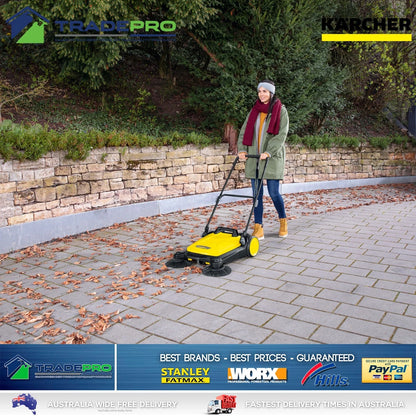 Karcher S4 Sweeper Twin Brush Walk Behind Outdoor Hand Push Floor Cleaner Broom