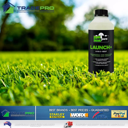 2x Lawnporn Launch Fertiliser 1L Concentrate Kelp Turf Garden Grow Root Enhancer