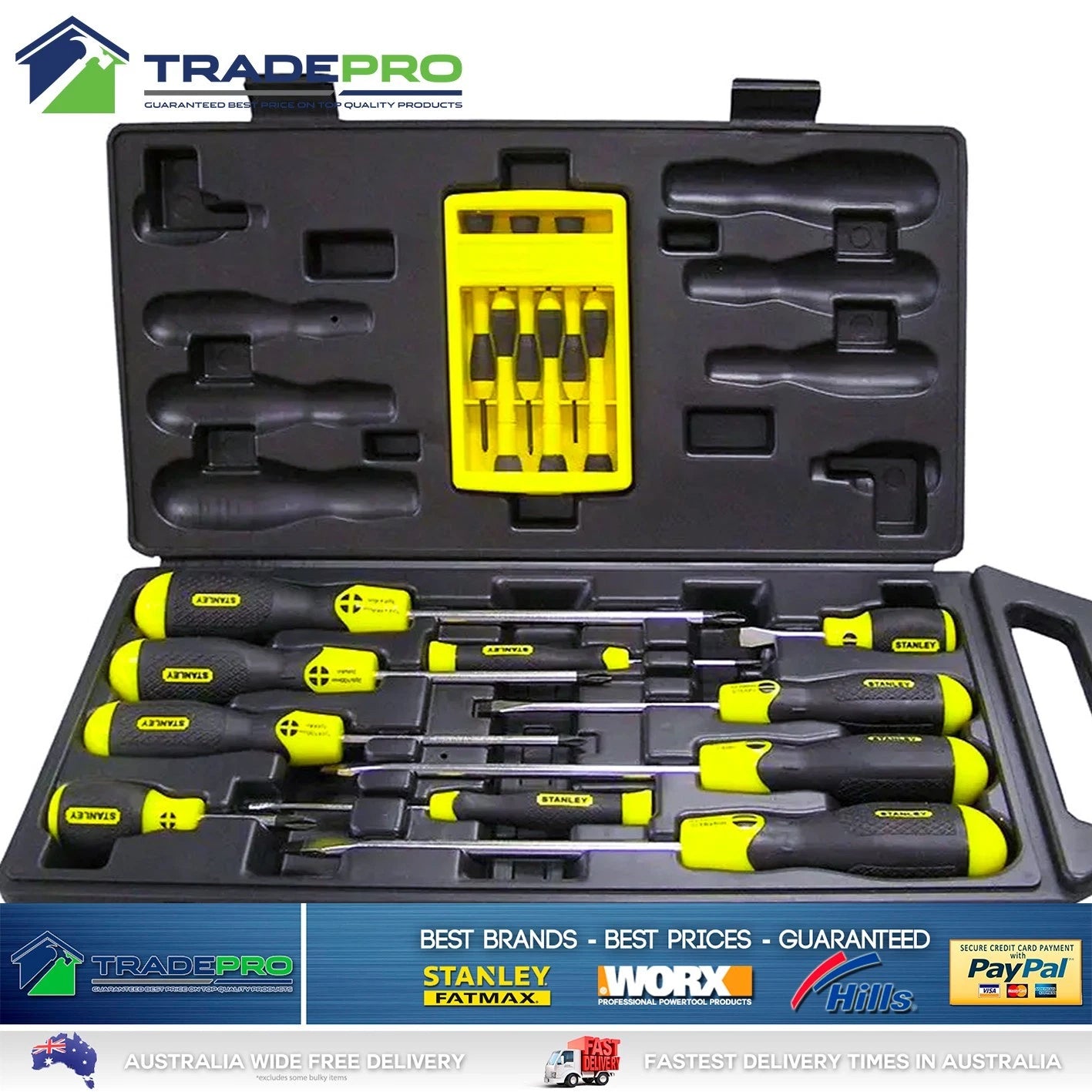 Stanley 16pc Screwdriver Set with PRO Cushion Grips Precision Set & Carry Case