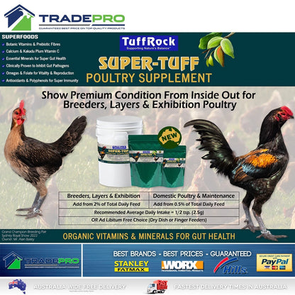 TuffRock Poultry Chicken 1.5kg SUPERTUFF Vitamin Feed Additive Supplement Kakadu