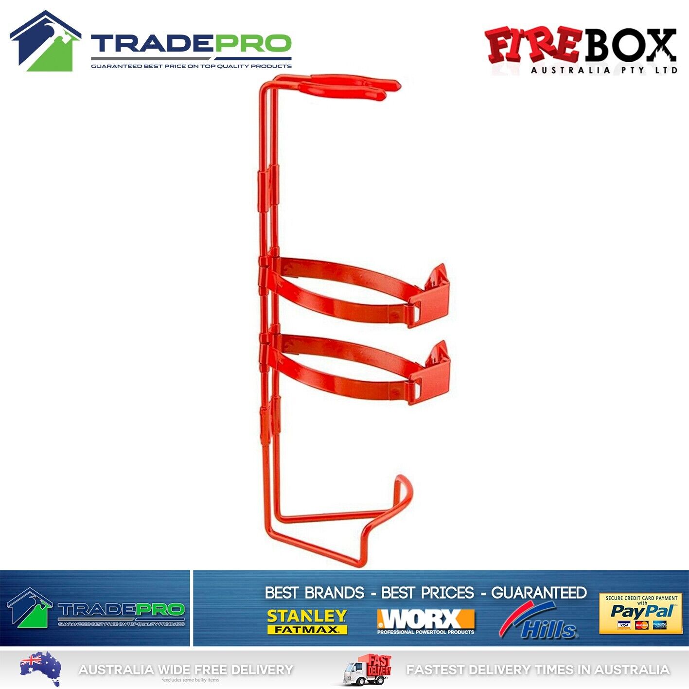 Fire Extinguisher 1kg ABE with Twin Latch Bracket Dry Powder Car Boat Home Aust
