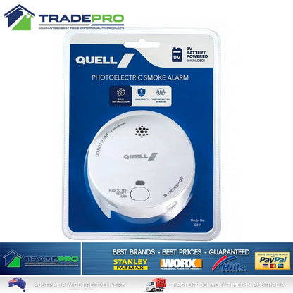Smoke Alarm Fire Detector Quell® Photoelectric Intelligent 9V All Rooms Kitchen