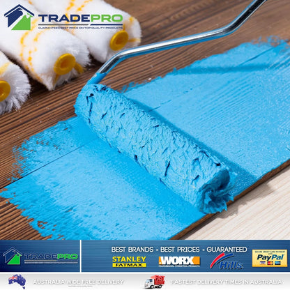 Mini Paint Roller Frame Set 10pc 100mm 4" Microfibre Sleeve & Roller Frame