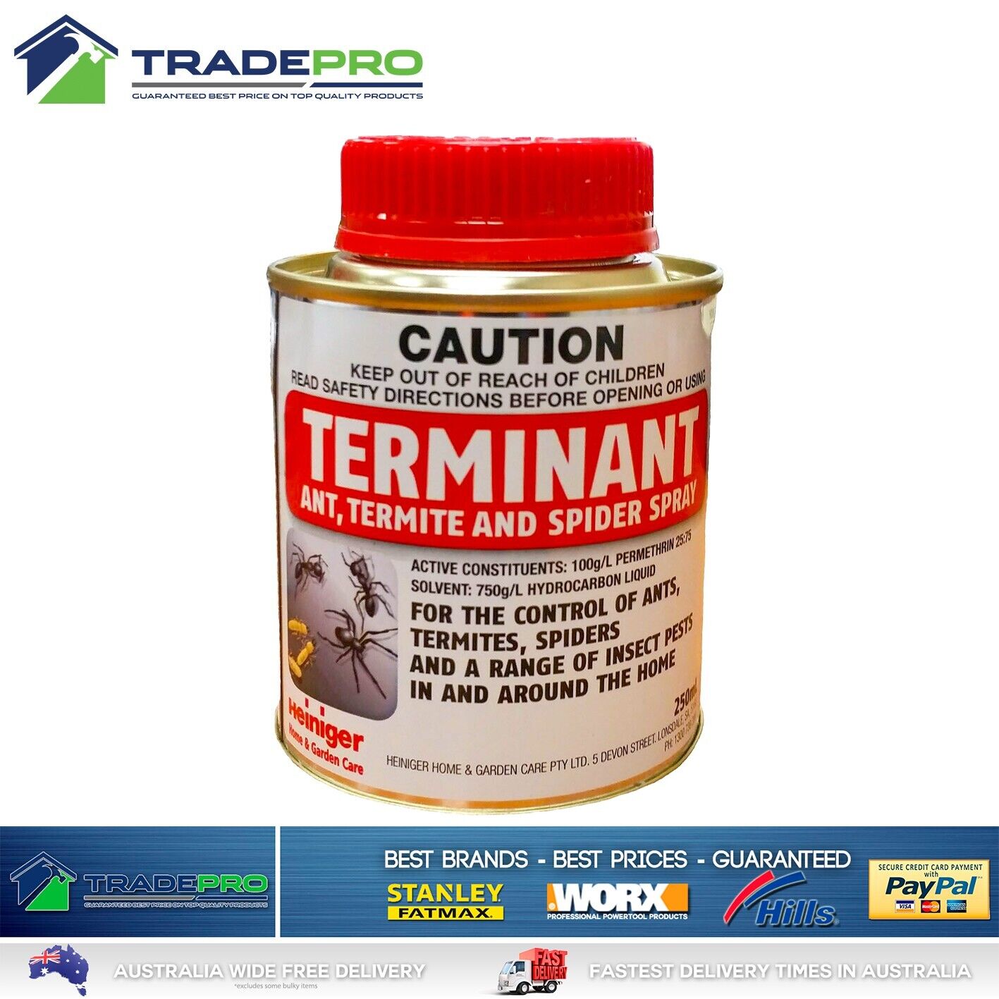 Termite Inspect Ant Cockroach Spectrum Spray 250ml Permethrin Treatment Systemic
