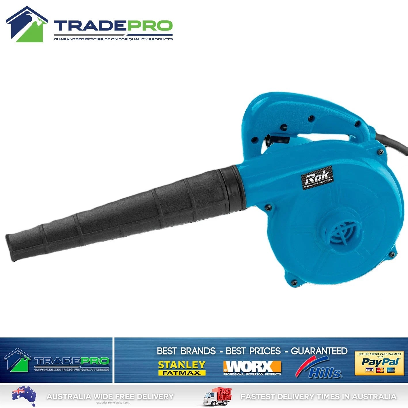 Blower Electric Portable Leaf Grass Garden Blower Genuine Rok® 500w 240v
