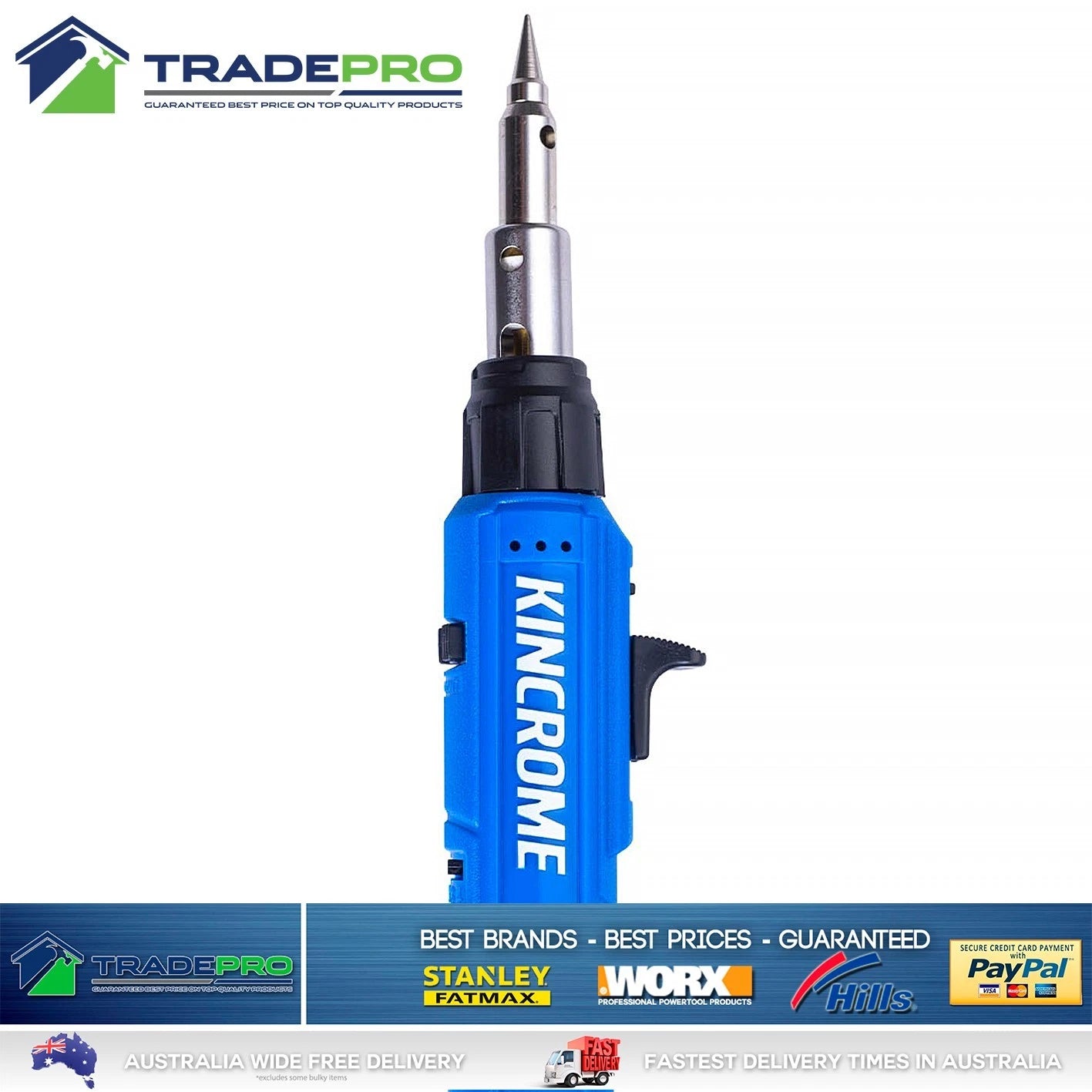 Kincrome Soldering Iron Kit Butane Blow Torch Gas Solder Tool Set 3 in 1 Head