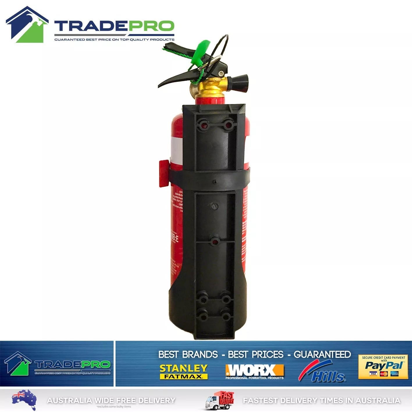 2x Quell Fire Extinguisher 247 Home Auto 1kg ABE with Bracket Powder Car Boat