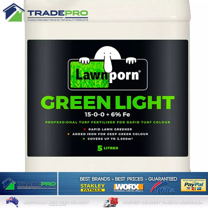 Lawnporn Green Light Fertiliser 5L Concentrate Rapid Lawn Porn Turf Garden Grow