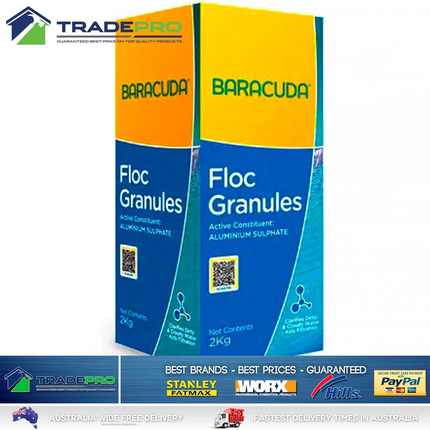 Pool Flocculant Floc 2kg Granules PRO Baracuda Clarifying Clears Cloudy Green