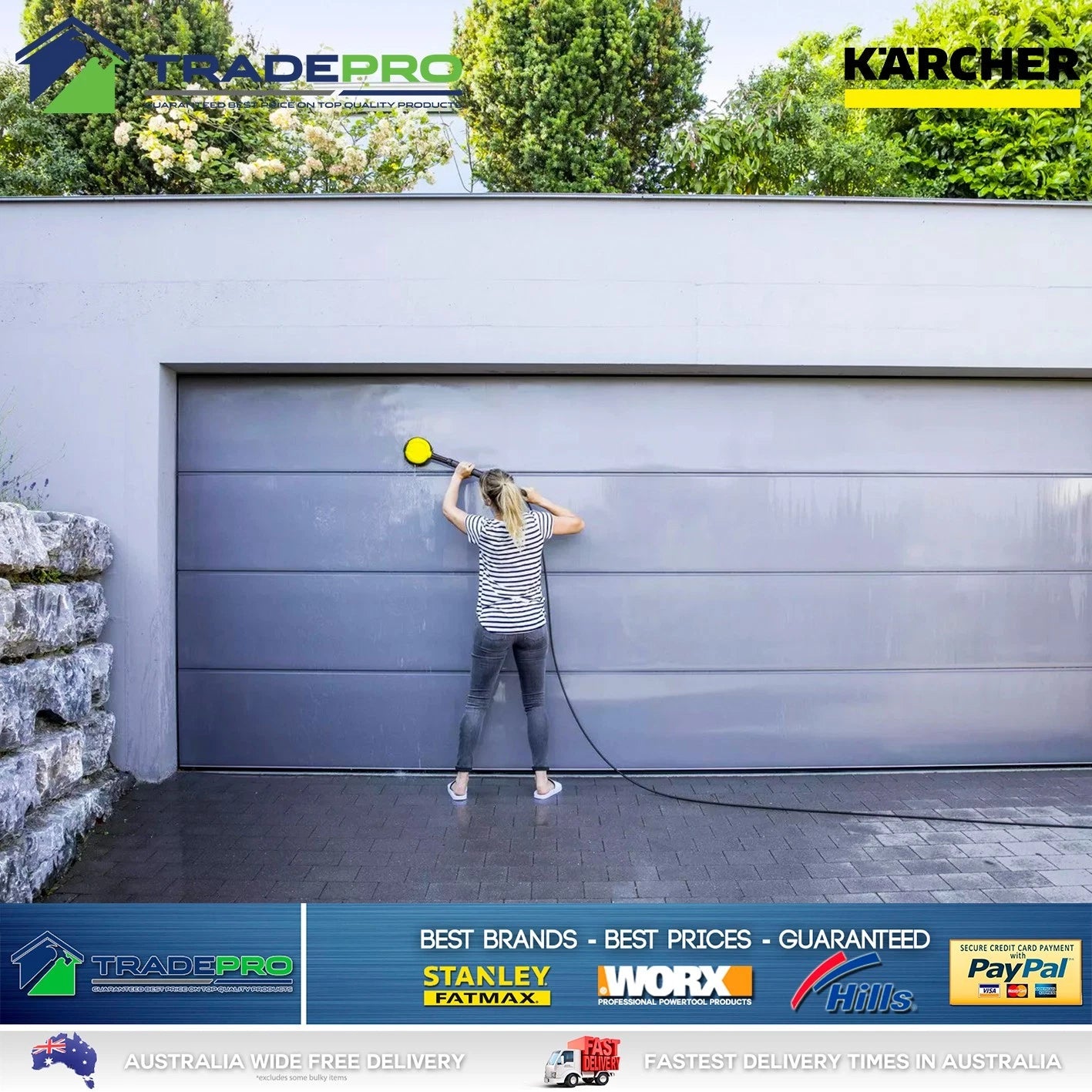 Karcher Pressure Washer Rotating Scrubber Wash Brush WB 120 Water Car Deck