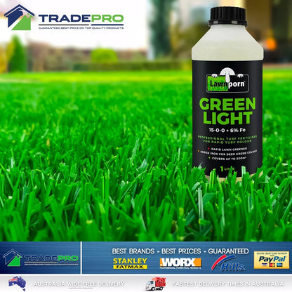 2x Lawnporn Green Light Fertiliser 1L Concentrate Rapid Lawn Porn Turf Garden