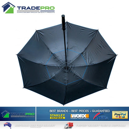 Umbrella Large Windproof Vented Full Size 137cm Storm Waterproof Golf UV Blue